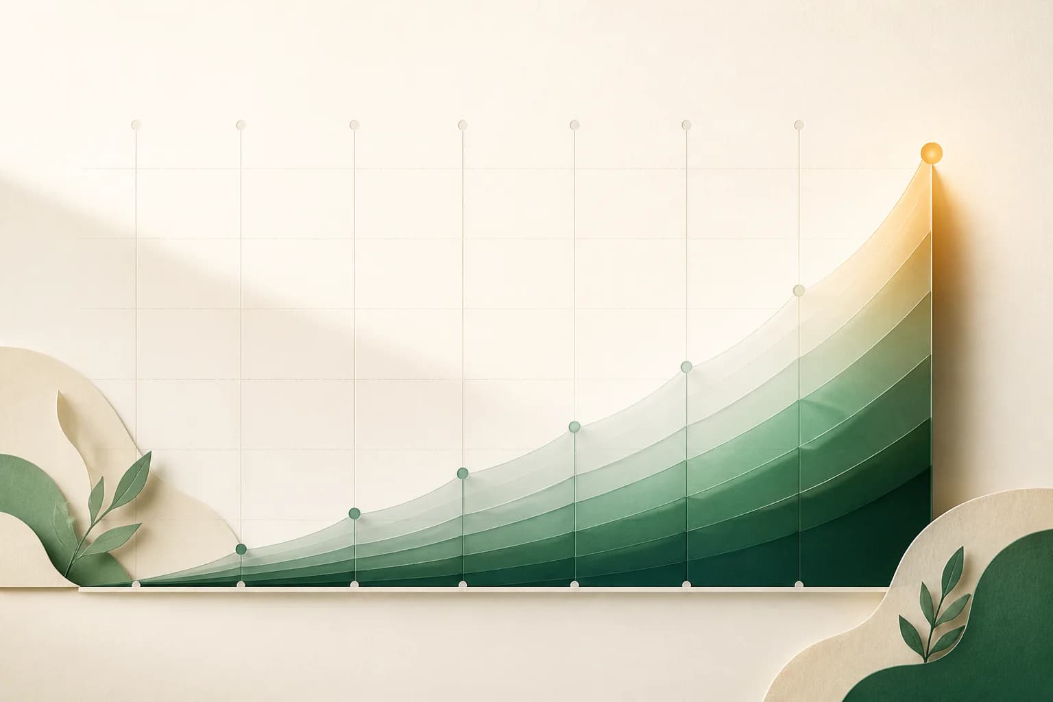 Nordisk illustration af en opsparing der vokser over tid
